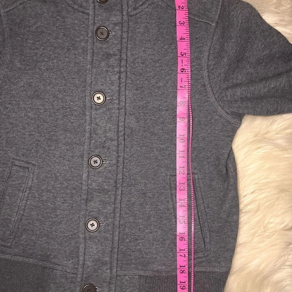 Gapkids grey fur collared grey sweatshirt jacket sz small 6-7